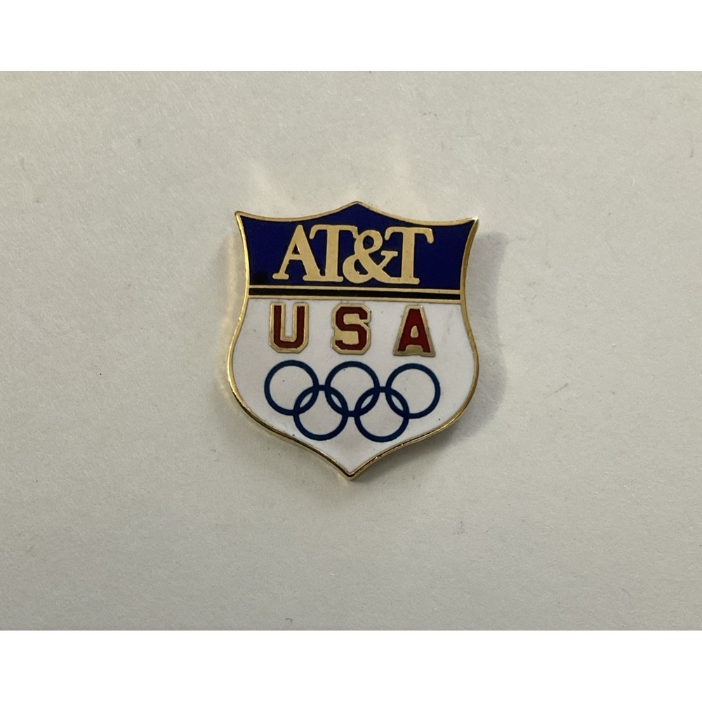 Vtg 1996 USA Olympic AT&T Lapel Pin Pinback Atlanta Games Shield